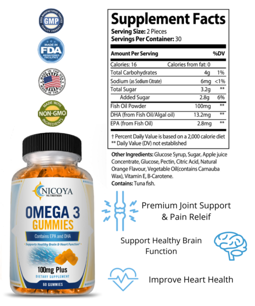 omega 3 fish oil gummies supplement facts