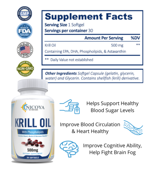 nicoya nutrition krill oil softgel supplement facts