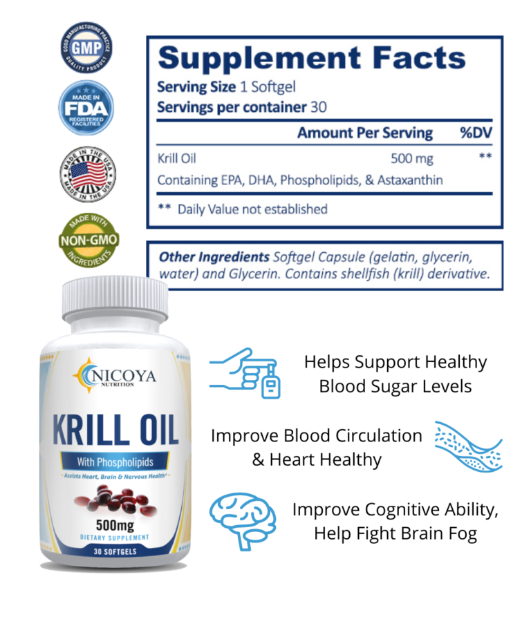 Krill Oil Soft-gel Omega 3 Vitamin Supplement | Nicoya Nutrition