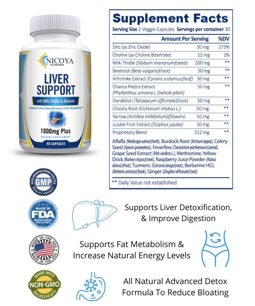 Natural Liver Support Vitamin Supplement Nicoya Nutrition